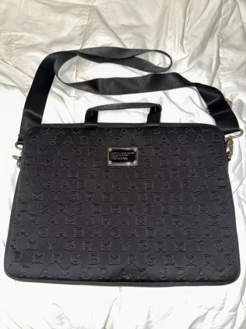 Marc By Marc Jacobs Zip Top Black Neoprene Logo Laptop Luggage Bag