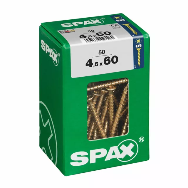 Caja de tornillos SPAX Tornillo de madera Cabeza plana [4,5 x 60 mm]