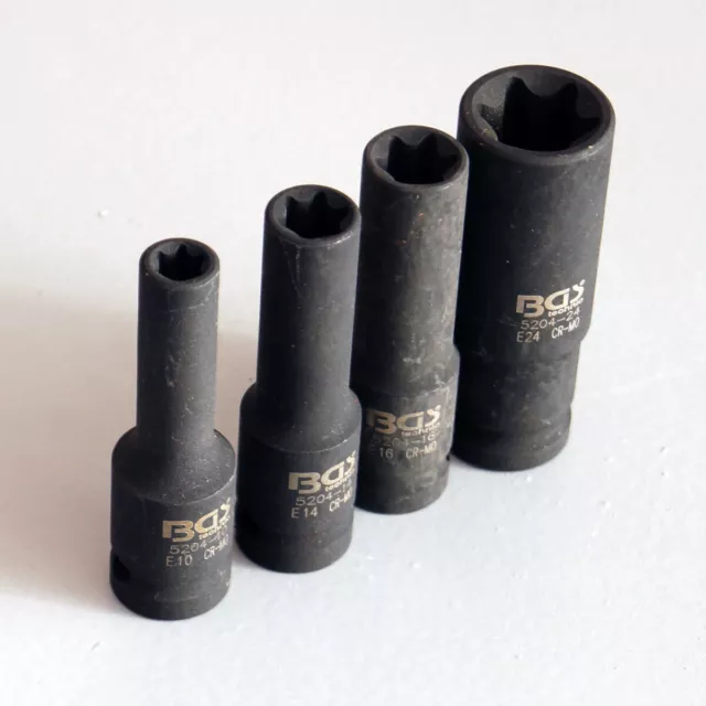 Clé enfichable Kraft insert, profil E Kraftnuss extérieur entraînement Torx 1/2" E10-E24 2