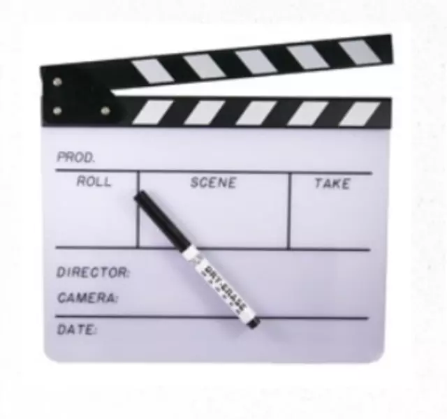 Hollywood Clapboard - White - Dry Erase Novelty Home Decoration