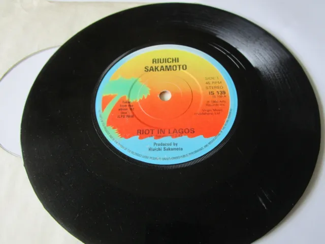 Riuichi Sakamoto Riot In Lagos Island Records IS 139 Stereo Vinyl 7inch Single