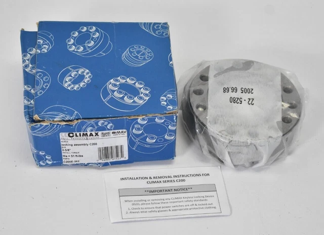 Climax Keyless Locking Assembly C200 Series 2-5/8" Shaft Dia C200E-262