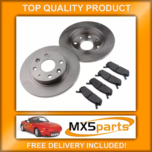 MX5 Brake Discs and Pads Rear Set 231mm Solid Mazda MX-5 Mk1 NA 1.6 1989>1998