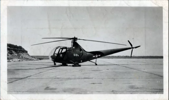 Sikorsky Hoverfly Hos-1 Helicopter Us Navy Original Vintage Edgar Deigan Photo 1