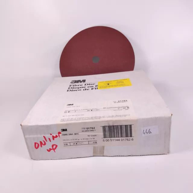 3M Fibre Disc 381C 80 Grit 9-1/8" 7/8" Hole 25 Count Coated Aluminum Oxide 01762