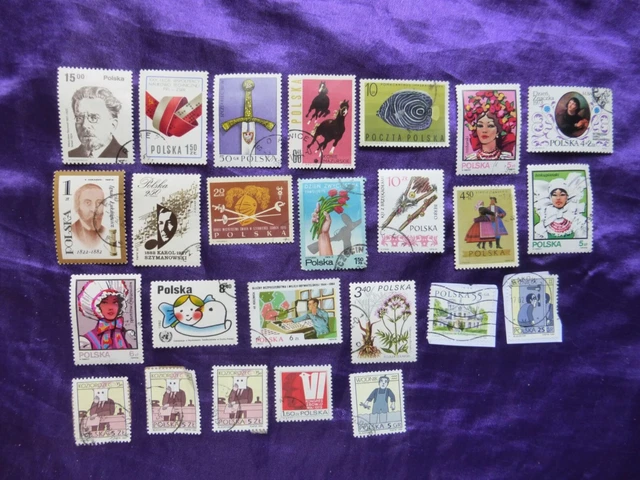 Poland stamps 25 Timbres Pologne de 1963 à 1996. Chevaux, Histoire, Danse