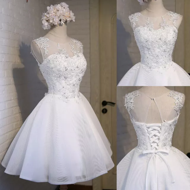 Plus Size Short Wedding Dresses Lace Straps Sleeveless Knee Length Bridal  Gowns