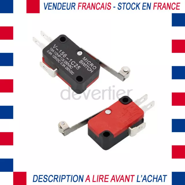 2X Micro Interrupteur Fin De Course V-156-1C25 28X16X10Mm Avec Levier