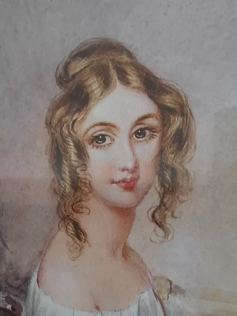 19thc Portrait Painting Of Frances Cowper (1820-1860) Bridesmaid To The Queen.