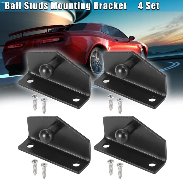 4 Set Black Car Ball Studs Mounting Brackets for Gas Struts Shocks 51x29x19mm