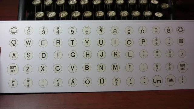 Key inlay replica for antique Underwood typewriter (White Key Version)