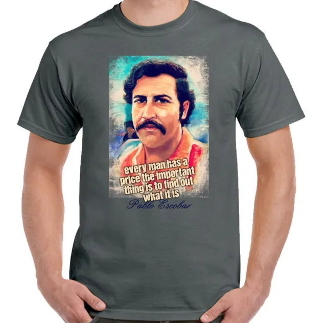 T-shirt Pablo Escobar da uomo divertente spettacolo televisivo narcos cartello droga cocaina top a prezzo 2