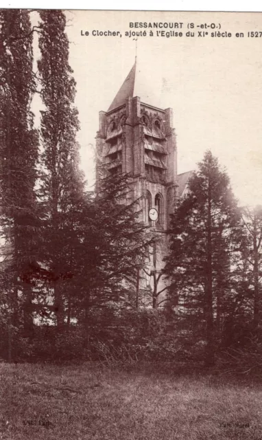 *5461 cpa 95 Bessancourt - le Clocher, ajouté à l'Eglise