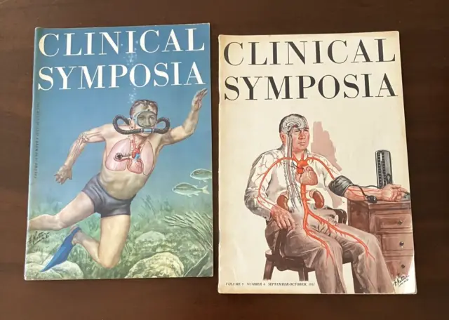 Lot Of 2 Clinical Symposia 1957 1958 frank netter illustrations anatomy medical