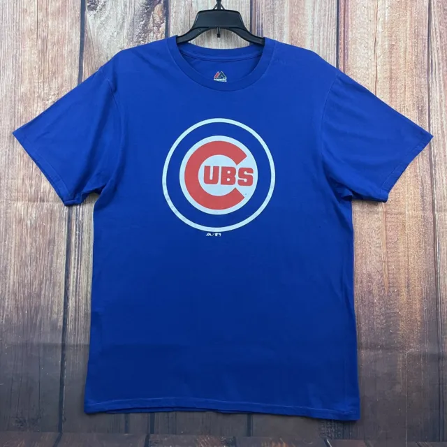 Majestic MLB Chicago Cubs T Shirt Mens Size Medium Logo