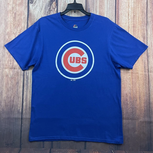 Majestic MLB Chicago Cubs T Shirt Mens Size Medium Logo