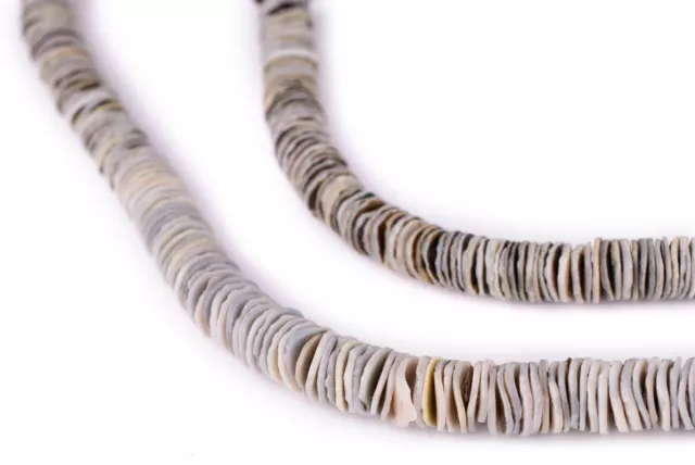 Grey Shell Heishi Beads 8mm 24 Inch Strand