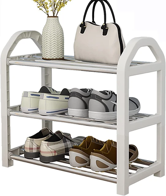 Kleines Schuhregal, 3-stufiges Schuhgestell, Mini-Schuhablage, Schuhwarenaufbewahrung, schnell