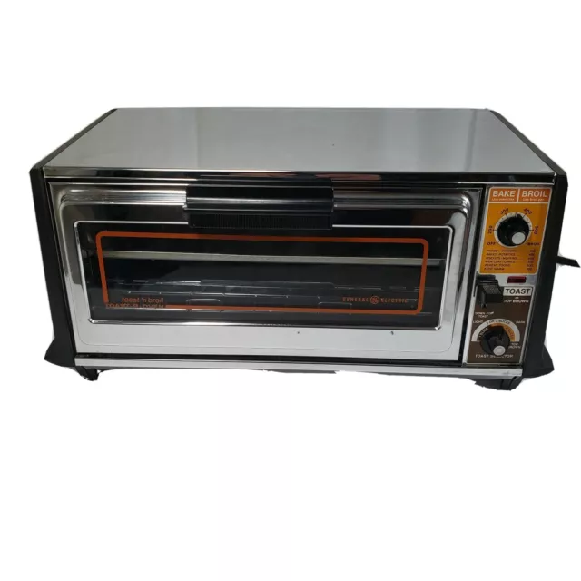 Vintage General Electric Toast R Oven GE Toaster T114 Tested W/ Pans