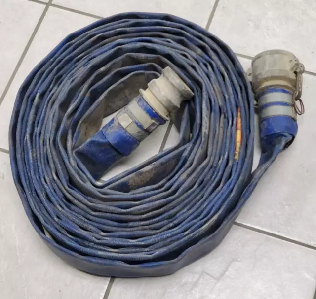 2" X 50' Lightweight Discharge Hose Tube Blue Lay Flat Pvc