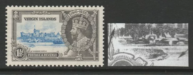 British Virgin Is.1935 Jubilee1½d with Kite & vertical log variety SG 104l Mint.