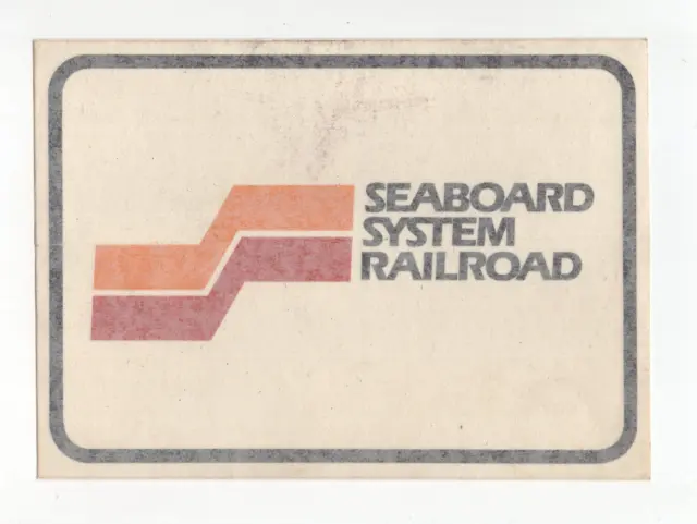 LARGE Vtg Original Seaboard System Railroad Railway Train Logo Sticker Decal 6x9