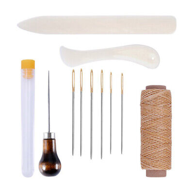 11 Kit de encuadernación artesanal de cuero Juego de herramientas de inicio Carpeta de hueso Papel Plegado-MC