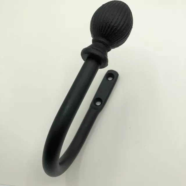 Restoration Hardware Black Iron Round Ball Finial Drapery Tie Back 1204-0333
