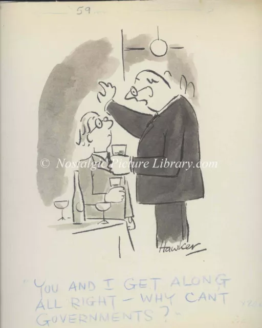 Original Artwork Cartoon For Punch By David Hawker.  Theme Government