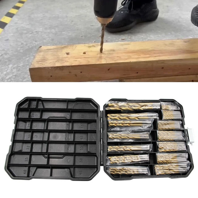 Punta trapano con custodia 99 pz per scanalatura foro legno metallo oro metallo 3