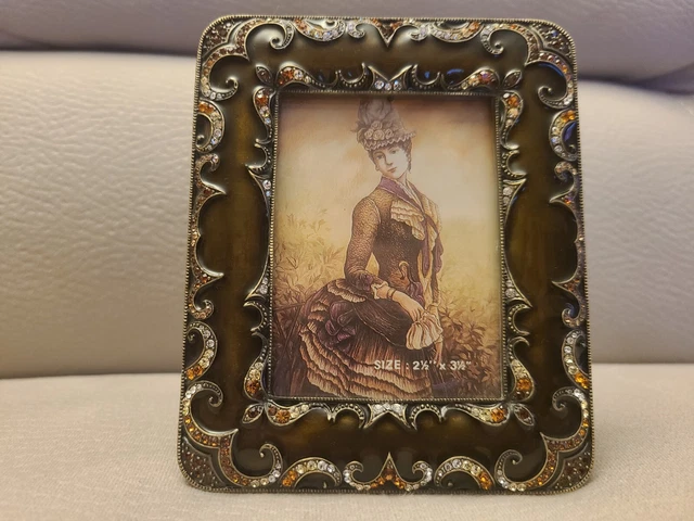 Gorgeous TIZO Picture Photo Frame Rhinestone Crystal Swarovski Jeweled Enamel