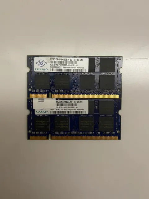 2GB 2x1GB PC2-5300 DDR2 200 Pin SODIMM Notebook RAM