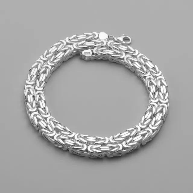 7mm 30'' 6.0oz | 925 Sterling Silver BYZANTINE NECKLACE | Solid Square Chain