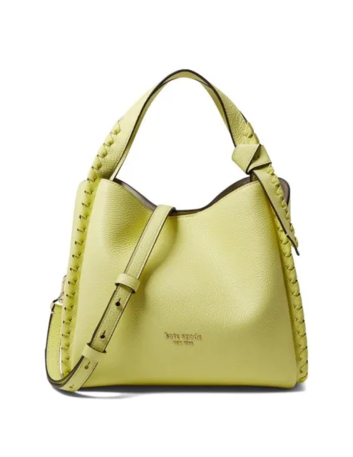 Kate Spade Knott Whipstitch Crossbody Tote Bag Medium in Suns Out Yellow Leather