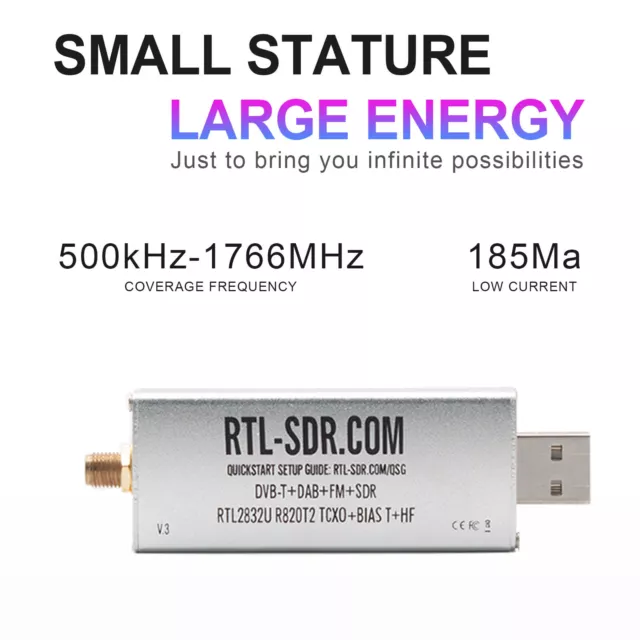 RTL-SDR Blog V3 RTL2832U 1PPM TCXO HF BiasT SMA Software Defined Radio R820T2 H3