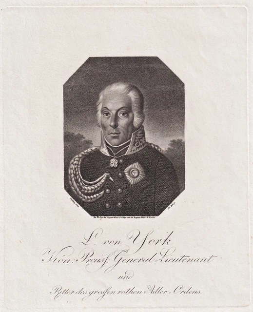 LUDWIG YORCK VON Wartenburg Prussia Field Marshal Knight Portrait 1800