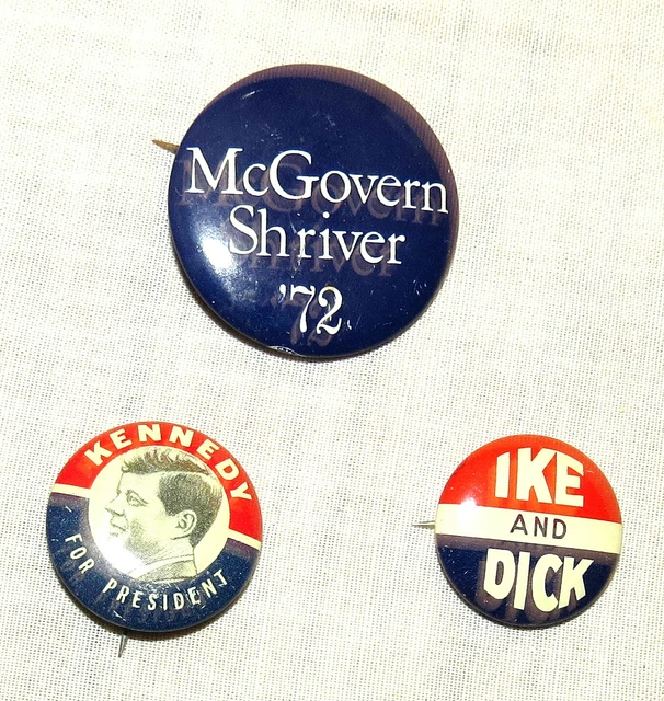 Politica Bottoni Mcgovern Ike & Dick Kennedy