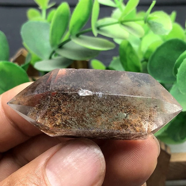 Natural Beautiful Hyaline Red Phantom Ghost Garden Quartz gem tip Crystal 29.7g 6