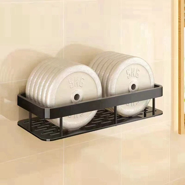 2 étagères D'angle Salle De Bain U/D - Sans Perçage, Aluminium Noir, Neuves