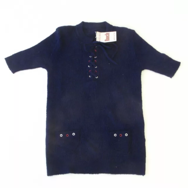 Authentique vintage robe enfant  tricoté  France taille 4ans Marine