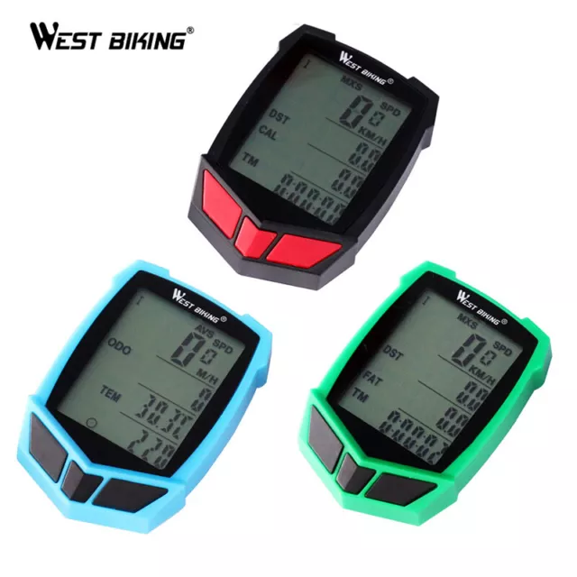 WEST BIKING Waterproof Wired/Wireless Bike Bicycle Computer Speedometer Odometer