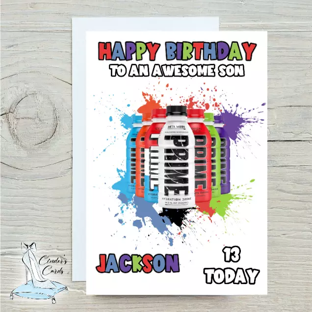 personalised birthday card Prime Drink any name/age/relation/occasion.