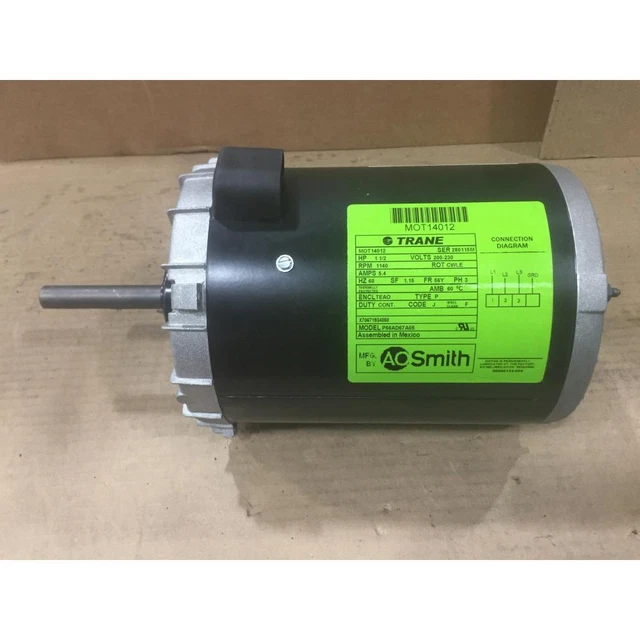 Trane Mot14012 1 1/2 Hp Condensor Fan Motor 230/60/3 1140 Rpm 1 Speed 211745