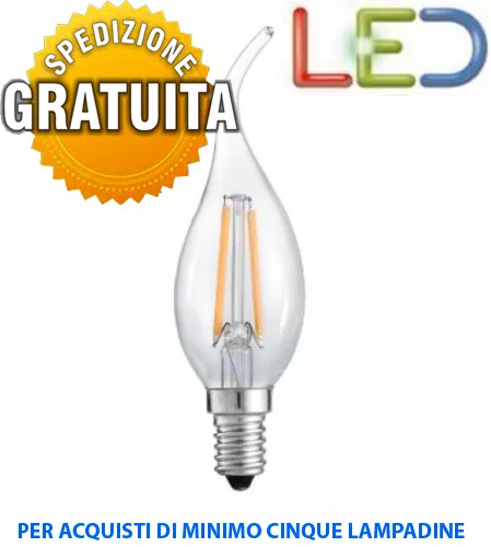 Lampadina Led A Filamento Colpo Di Vento E14 4W 2700K