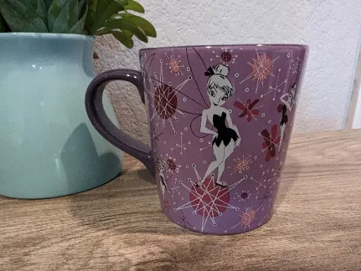 Disney Tinker Bell Pixie Power Purple lilac Coffee Mug Tea Cup Peter Pan New.