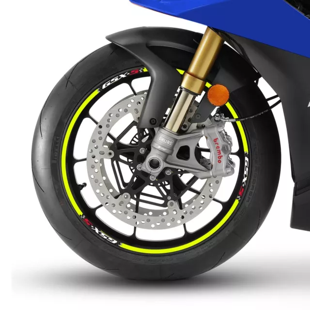 Strisce Adesive per Cerchi Ruote Moto compatibili Con Suzuki GSXS 750-1000 Fluo