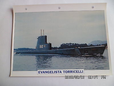 Carte Fiche Navires De Guerre Evangelista Torricelli 1944 Sous Marin