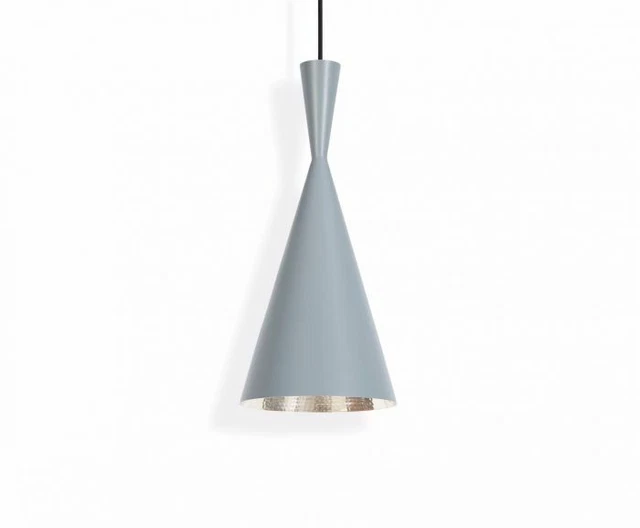 Tom Dixon Authentic Integrated LED Beat Tall Pendant- Grey/ Silver Finish