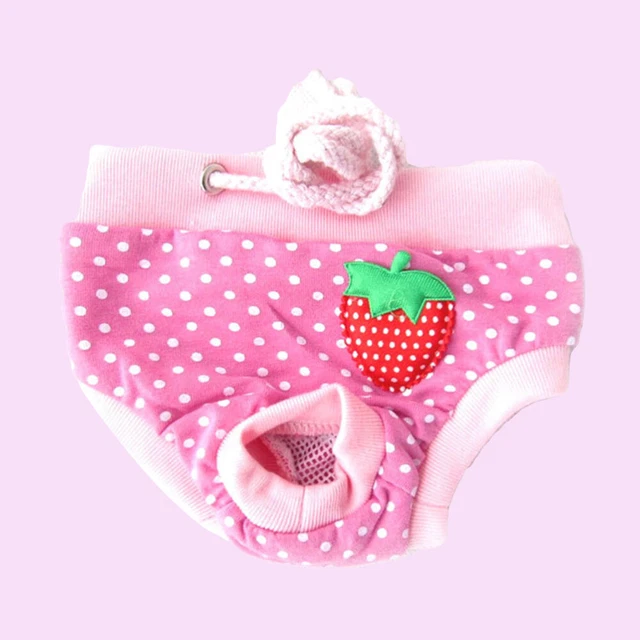 Pet Windel Hygiene Physiologische Hosen Dot Strawberry Waschbar Männliche