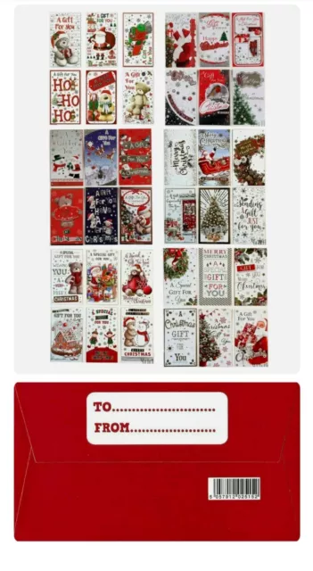 24 Assorted Christmas Money Envelope Gift Card Voucher Wallet traditional& cute